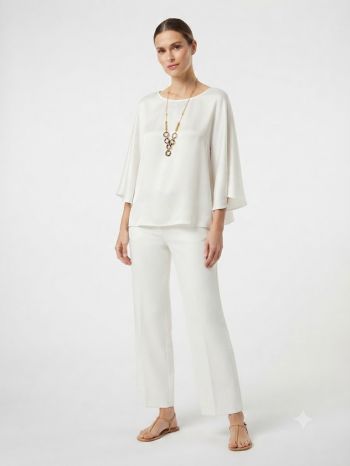 Elegant Flare-Sleeve Blouse
